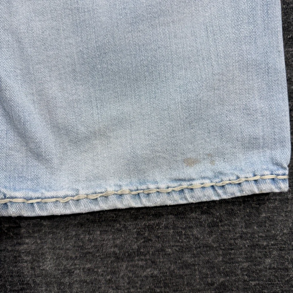 True Religion Ricky Relaxed Straight Light Wash Blue Denim Jeans Mens Size 42